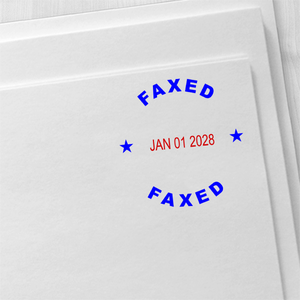 Round Self-Inking Dater Faxed Stamp Imprint Example