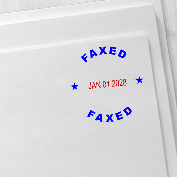 Round Self-Inking Dater Faxed Stamp Imprint Example