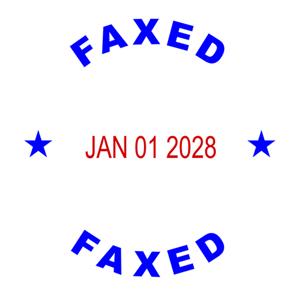 Custom Round Self-Inking Dater Faxed Stamp