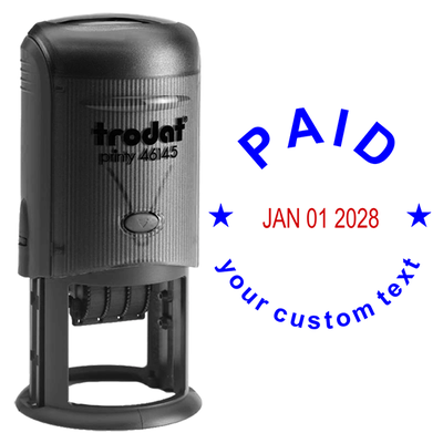 Round Paid Stamp with Date and Custom Text - alternate view