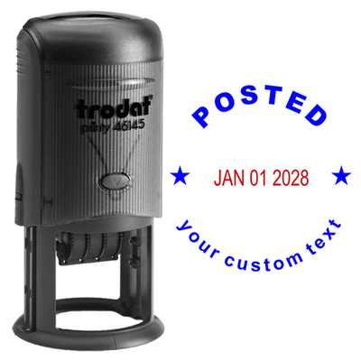 Round Posted Date Stamp with Custom Text - alternate view