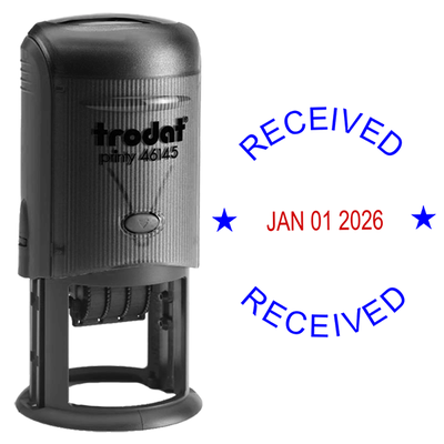 Round Self-Inking Received Stamp with Date - alternate view