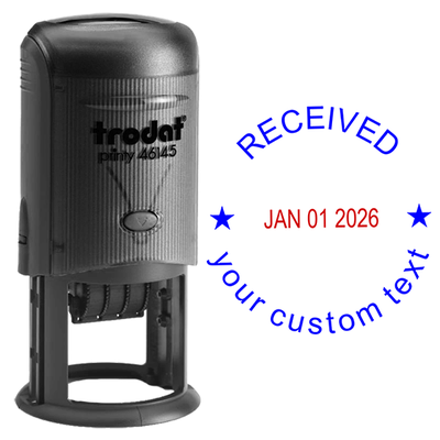 Round Received Stamp with Date and Custom Text - alternate view