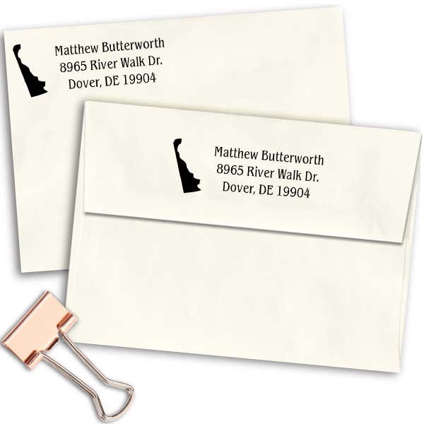 Delaware Return Address Stamp Imprint Example