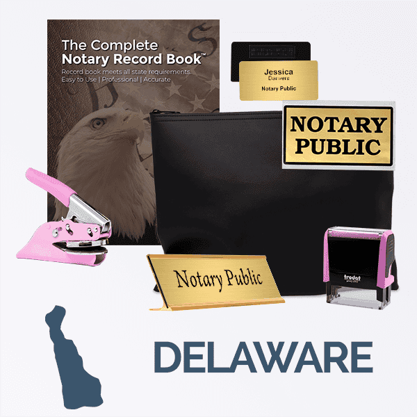 Delaware Pink Deluxe Notary Kit