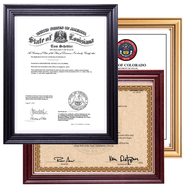 Deluxe Notary Commission Certificate Frame