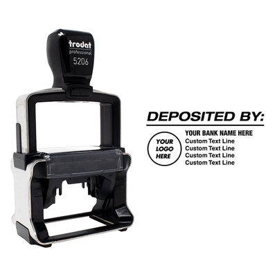 Custom Deposited By Financial Stamp with Custom Logo - alternate view
