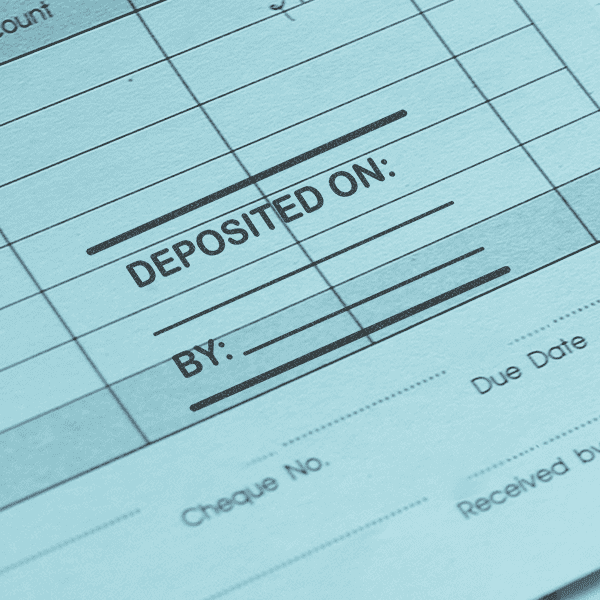 Custom Write in Deposited On Financial Stamp in Use