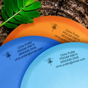 Examples of the impression left by the Disc Golf Custom Stamp
