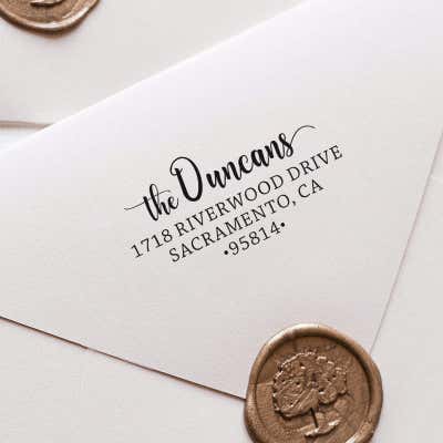 Duncan Script Address Stamp