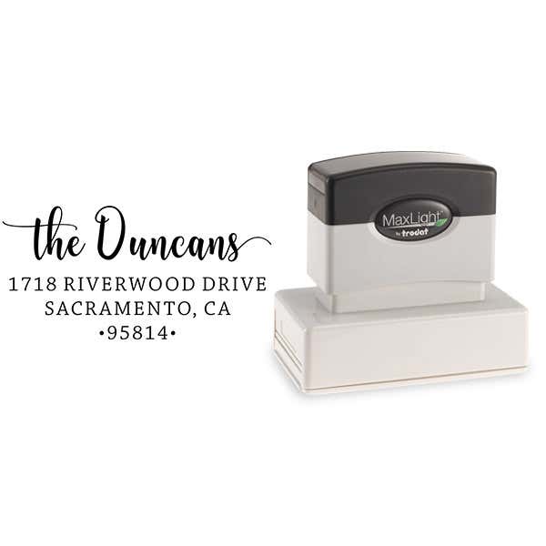 Duncan Script Address Stamp Body and Design