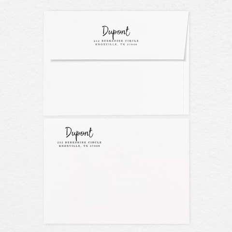 Custom European Style Address Stamp - 3 Line Personalized Return Address (Dupont Rectangle Script Design)