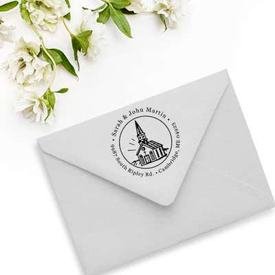 Church Building Address Stamp - alternate view