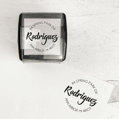 Edgy Script Address Stamp - alternate view
