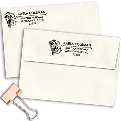 Tribal Elephant Address Stamp - alternate view