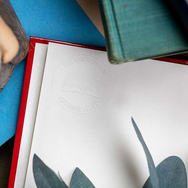 Round Dotted Outline Book Impression on inside of book