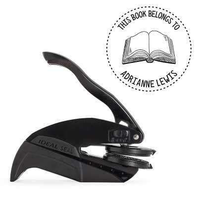 Custom Book Embosser - Round Dotted Outline - alternate view