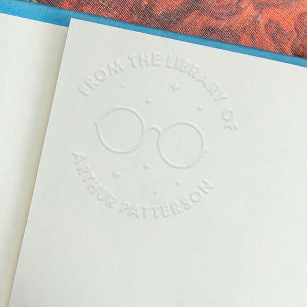 Custom Book Embosser - Round Eyeglasses