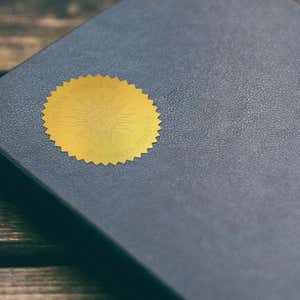 Another example of Modern Sun Book Embosser Impression on Inside of Book