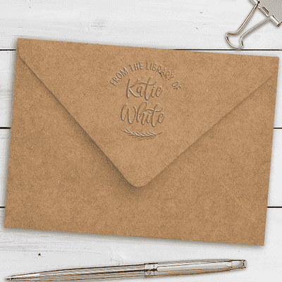 Farmhouse Script Custom Name Library Embosser