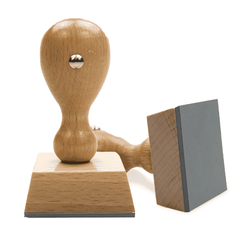 European Square Hand Stamp - 1 5/8"
