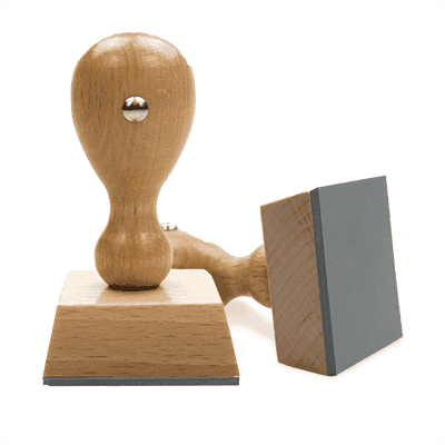 European Square Hand Stamp - 1 5/8"