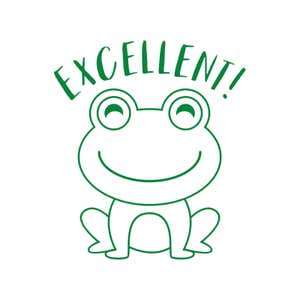 Excellent Frog Encouragement Round Teacher Stamp
