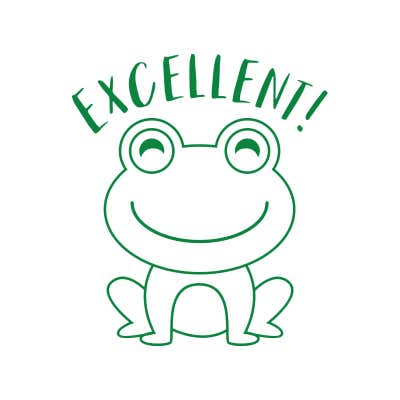 Excellent Frog Encouragement Round Teacher Stamp