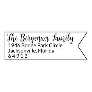 Bergman Fancy Border Address Stamp design on white background