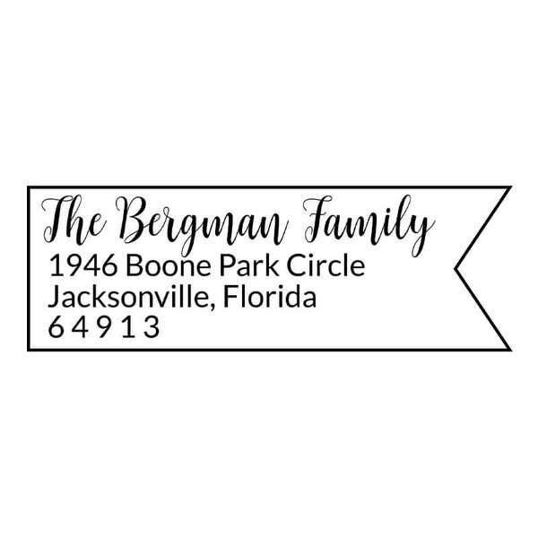 Bergman Fancy Border Address Stamp design on white background