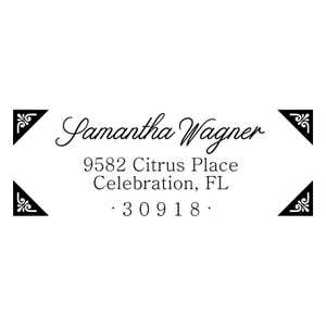 Wagner Fancy Border Address Stamp design on white background