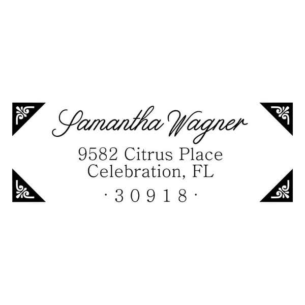 Wagner Fancy Border Address Stamp design on white background