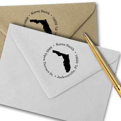 Florida Round Address Stamp - alternate view