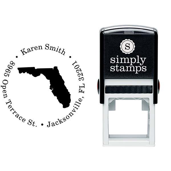 Florida Round Address Stamp Body and Design