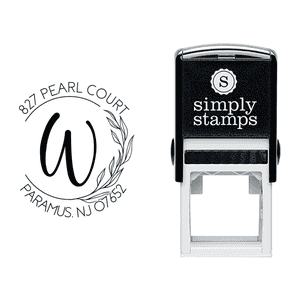 Floral Monogram Custom Address Stamp