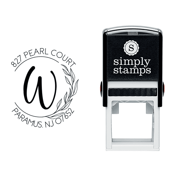 Floral Monogram Custom Address Stamp