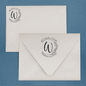 Floral Monogram Custom Address Stamp