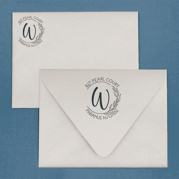 Floral Monogram Custom Address Stamp
