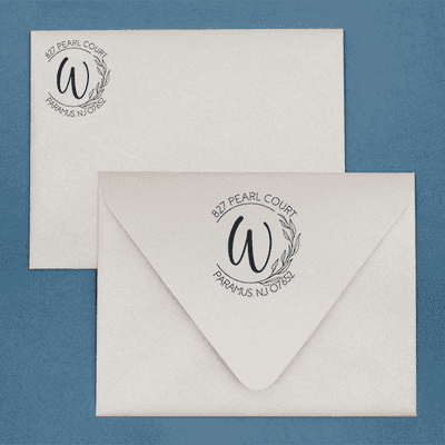 Floral Monogram Custom Address Stamp - alternate view