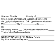 Florida Jurat Notary Stamp