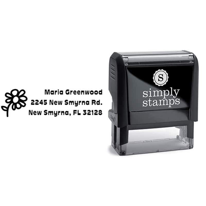 Daisy Flower Address Stamp Body and Design