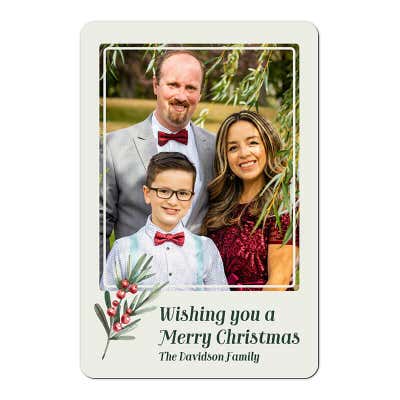 Festive Holly Photo Magnet
