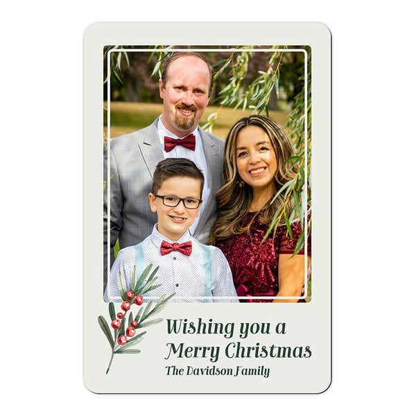 Festive Holly Photo Magnet