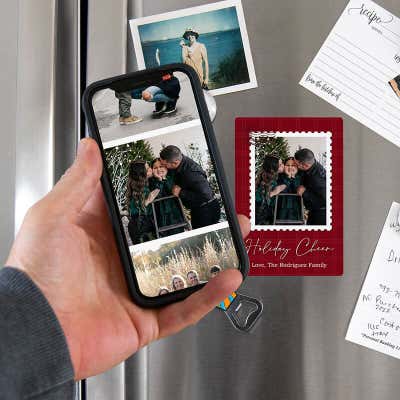 Postage Stamp Holiday Photo Magnet - alternate view