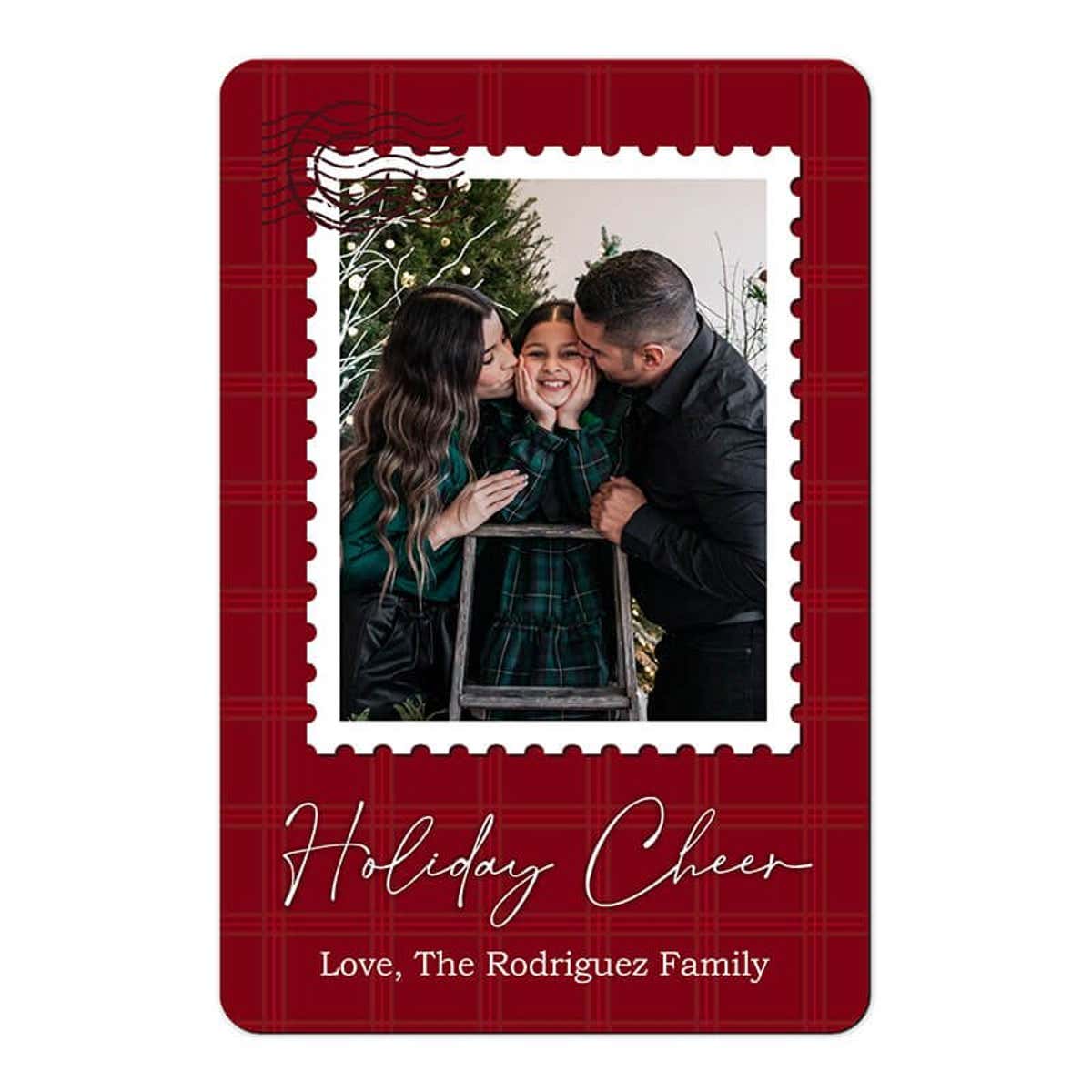 Postage Stamp Holiday Photo Magnet