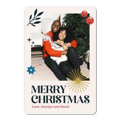Modern Holiday Photo Magnet