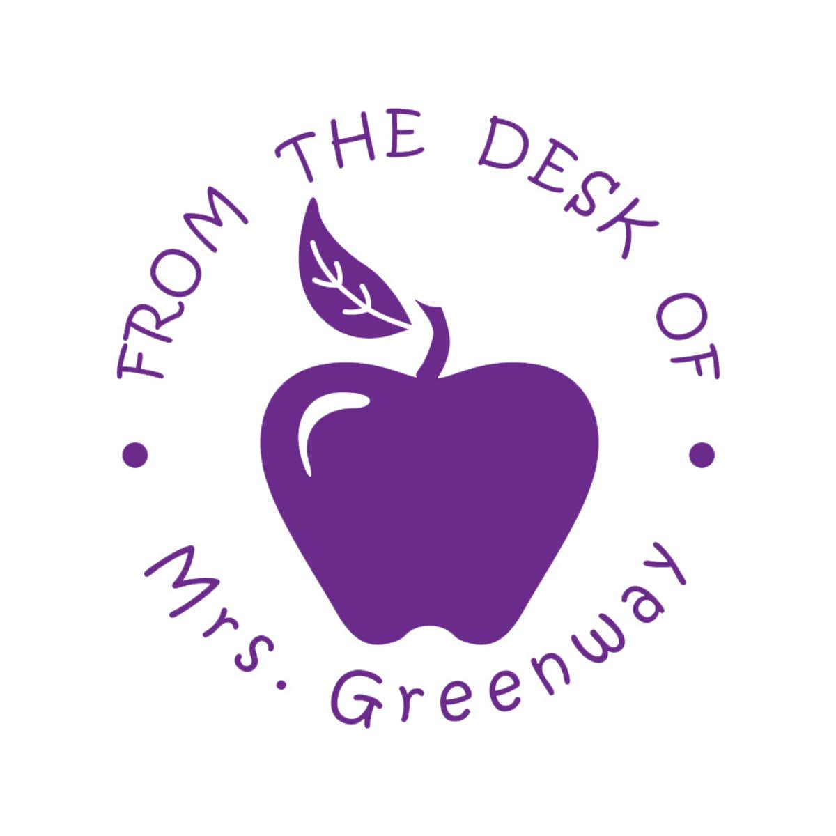 From The Desk Of - Bold Apple Teacher Rubber Stamp