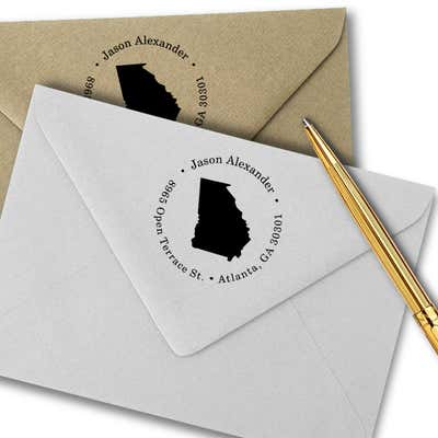 Georgia Round Address Stamp - alternate view