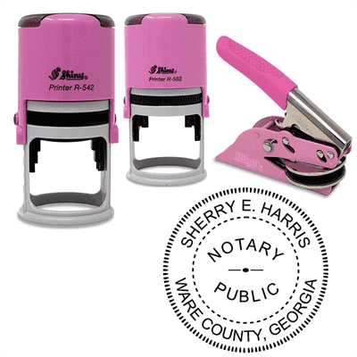 Georgia Notary Pink - Round Design Seal - alternate view