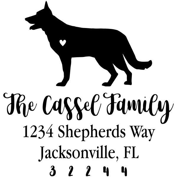 German Shepherd Love Address Stamp